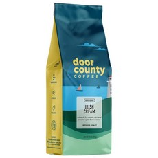 Door County Coffee 땅콩 버터 크런치 그라운드 커피 미디엄 로스트 283.5g10온스 백 100프로 특수 등급 1 아라비카 237472, 아이리쉬 크림