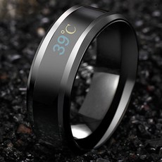 열표시반지 온도 체온 진실 반지 열체크 열측정 지능형 스마트, 블랙8호, 1개