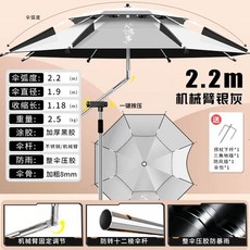 간편 테이블 카트 그늘막 파라솔 1 캠 웨건 대형 2m 2.0-오동쌀, 1개, AO. 8세대 12면 회전 방지 로봇팔 스테인리스 스틸