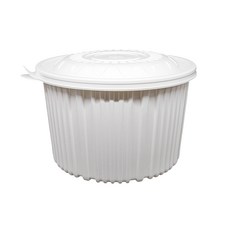 [그린몰]탕용기 특대 240파이 4200ml 백색 50개 용기+뚜껑 세트 JH, 1개