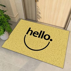 포유 현관 출입 대형 HELLO 스마일 코일 발매트, HELLO 스마일 코일 발매트(60X90), 옐로우, 1개, 옐로우