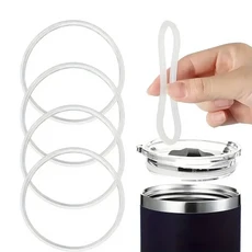 방수 텀블러 뚜껑 가스켓 누출 방지 실리콘 머그컵 우수한 밀봉 효과 16oz 및 20oz 여행 머그잔 1 개 4 개, 01 빠른  Mainland, 03 WHITE-4PCS