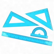 (4P) 플라스틱 투명 자세트 각도기 삼각자 직자 직각, 상세페이지 참조, 상세페이지 참조