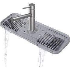 실리콘 수도꼭지 매트 EK-메모리-피쉬 주방 드립 캐처컷테이블 원형 중앙 싱크대 포함 데크 플레이트 라이트 그레이 로 맞춤 제작, Light Gray, Light Gray