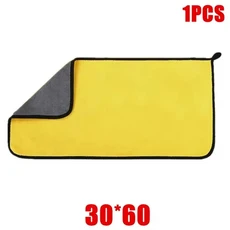 세차 타월 청소 천 흡수성 건조 다도 마이크로파이버 두꺼운 노란색 30/0cm, 01 30x0 1pc