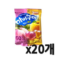 마이구미 복숭아과즙 그대로 백도황도, 20개, 66g