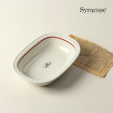 시라쿠스 쉐난고 카디날 둥근 직사각볼 M 19cm, 1개, 화이트&버건디라인