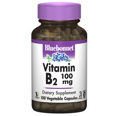 Bluebonnet 維他命B2素食膠囊 100mg, 1個, 100 件