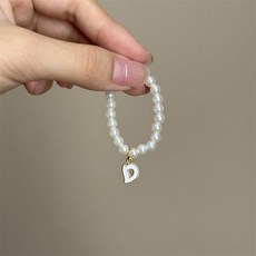 팝마트 4세대 미니 라부부 내마음속 비밀번호 시리즈 알파벳 펄 목걸이 26 글자 진주 인형 액세서리, 4세대 미니 라부 천에 적합합니다, D 레터 펄 목걸이