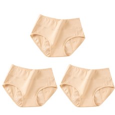 Unkown 雙層生理內褲3件組, 淺褐色的