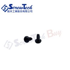 【銳禾】工廠直營 M3x6 盤頭/丸頭 十字槽 鍍黑鋅鐵板牙 100入組, 1個