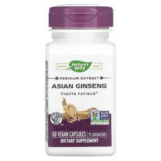 네이처스웨이 아시안 긴생 진생 아시아인삼뿌리추출물 Asian Ginseng 베지캡슐 60정, 120g, 1개