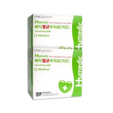 메딕 부직포 10cmx10cm 4P 5매입 20팩 x 2박스 총200매 멸균거즈, 2개, 100매