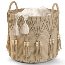 거실용 담요 바구니 장난감 정리용 보관 보헤미안 장식 모던 팜하우스 장식용 작은 세탁 침실 및 세탁실, 거실용 담요 바구니, 장난감 정리용 보관 보헤미안 장식