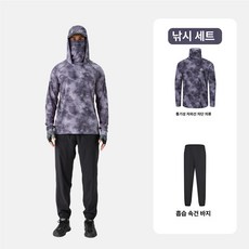 레드썬 여름낚시복 낚시 낚시옷 낚시복, 1개, 위스테리아미스트그레이 4피스 세트