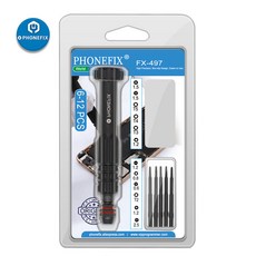 PHONFFIX FX-497 螺絲刀 手機維修工具起子頭套裝, 1個, 【6合一螺絲刀帶吸塑包裝】