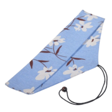 餐具收納綁繩收納袋 - 三角便攜餐具袋 刀叉湯匙筷子環保吸管收納袋 餐袋 婚禮小物, 1個, 橫開綁繩款, 藍花朵朵