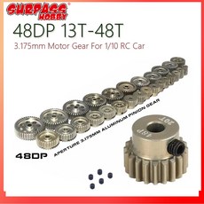 알루미늄 금속 피니언 모터 기어 48DP 3 175mm 13T 20T 21T 25T 26T 30T 31T 40T 41T 48T 1/10 RC 자동차 트럭 드리프트 모델 모터, 1PCS 48DP 19T, 1
