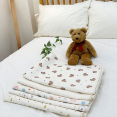 방수요 무형광 오가닉 방수패드 유아 무해한 소재 방수 시트 TLi08882, M (구름토끼)