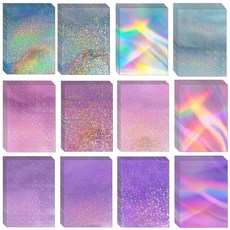 CONEHOY 120 Sheets Metallic Holographic Card Stock 8.27 x 11.6'' Mixed Color Foil Paper 250 GSM Th, CONEHOY 120 Sheets Metallic Ho