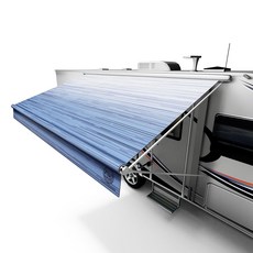 고강도 RV 차양 천 교체 16피트 - 캐노피 교체 19.5온스 열 밀봉 비닐 자외선 차단 내후성 RV 모터홈 및 트레일러용 범용 실외, Blue Fade, 19'(fabric18'2'')