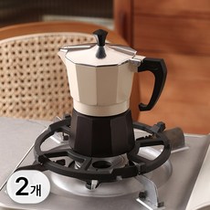가스렌지 모카포트 삼발이 받침대 가스레인지 보조 사발이 걸쇠 원형 냄비 거치대 커피주전자 화구 받침 휴대용, R39109B(블랙