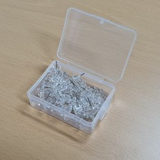 깔끔관리 게시판 메모고정 투명압정 메모압핀 50p, 투명압정50p
