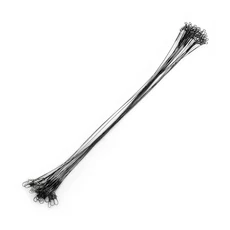 20PC 안티 물린 강철 낚시 라인 회전 낚시 액세서리 낚시 와이어 Olta Leadcore 가죽 끈과 15/20/25/30cm, 01 Black