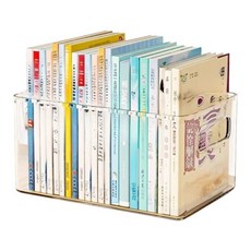 書本拉桿收納箱 附滑輪 學生教室整理箱 折疊收納盒 搬拖裝放書籍神器, 1個, 無輪, 透明白