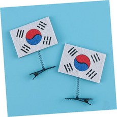 태극기 헤어 장식 클립 머리 고정 액세서리 행사 응원 착용 소품, 1개, 상세페이지 참조
