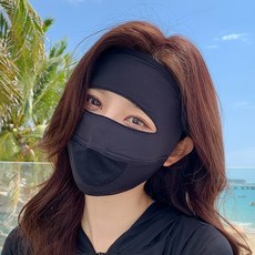 面罩防曬 女 冰絲薄款 涼感透氣護眼角 夏季騎行防紫外線 開車跑步不悶