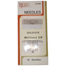 TQLYRA 16入繡針 刺繡針 縫紉針 (金色針眼設計，適用多種布料)