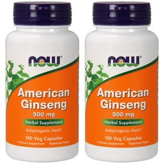 NOW Foods 花旗蔘素食膠囊 500mg, 100顆, 2罐