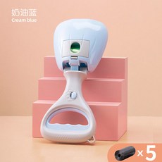 【臺灣/齣貨】爆款 遛狗神器 狗剷屎神器 狗狗拾便器 外齣 遛狗 撿屎袋 糞便袋 撿狗便夾 寵物 必備 用品 便攜工具, 1個, 奶油藍+5捲拾便袋
