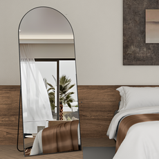 Brendayia 1650x600mm 아치형 전신거울 초대형 사이즈 전신거울 벽걸이 현관거울 드레스룸 침실 욕실 거실, 블랙