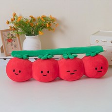 무드바이브 귀여운 주렁주렁 줄줄이 토마토 얼굴 표정 인형 등받이 쇼파 쿠션 베개 봉제 채소 야채 바디필로우