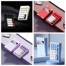 PANDA20 V2 무선 기계식 키보드 알루미늄 넘버패드 숫자 키패드 매크로 기계식 레이니 ARGB QMK/VIA 1000mah CNC알루미늄, 블루, 키보드완성품