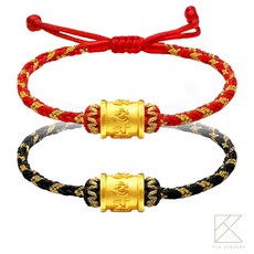 TLH Jewelry 黃金轉運珠手繩 手工編織時尚百搭手鍊