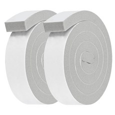 2롤 에어컨 창문 씰 PVC 폼 테이프 5.1cm x 2.3cm 1.9m2인치 0.8인치 6.5피트 웨더 스트리핑 AC 단열 그레이 135443