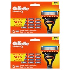 질레트 퓨전 5 레이저 블레이드 면도날, 2개, 12개입