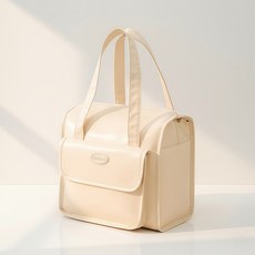 Curious Pony 보온 보냉가방 도시락 가방 보온보냉팩, 1개, 베이지