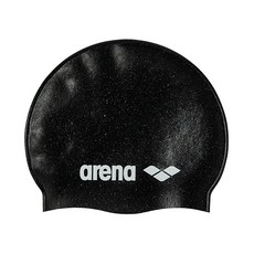 Arena 클래식 소프트 실리콘 수영 모자 집중 훈련 및 레이싱 편안한 미끄럼 방지 긴 머리 수영 모자 오렌지, 블랙/멀티 재활용, 1개