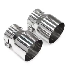 BMW 호환 F22 F23 M235i M240i F20 F21 F30 F31 F32 F33 F36용 ID60mm 배기 팁 머플러 2개 세트, 01 Silver