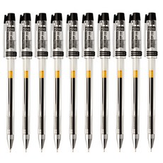 동아 파인테크 볼펜 단색 캡방식, 10개, 0.5-블랙