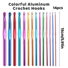 크로 뜨개질 후크 스웨터 키트 마커가있는 단일 도구 끝이 뾰족한 바늘, 1개