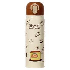 Aiying 크레용 신짱 원터치 듀얼 음용 보온 보냉 텀블러 SC10194, 다크 브라운, 1개, 480ml
