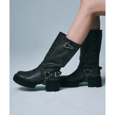 솔트앤초콜릿 라운드 토 라이더 버클부츠 412446014 (6cms) 319016