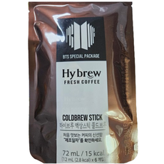 한국야쿠르트 BTS 하이브루 액상스틱 콜드브루, 2개, 6개입, 12ml