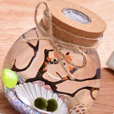 ET 마리모 키우기 LED 코르크 유리병 12x13cm 화분만들기 수중식물