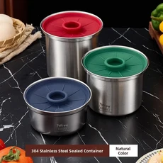 유테 304 스테인리스 스틸 밀폐 용기 다중 칸막이 보관함 커피 원두 정리함 양념통, 03 실리콘캡 380ml